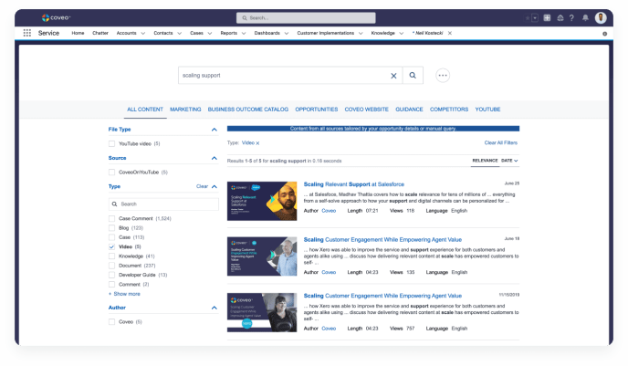 Power your sales team with the Salesforce sales cloud search integration