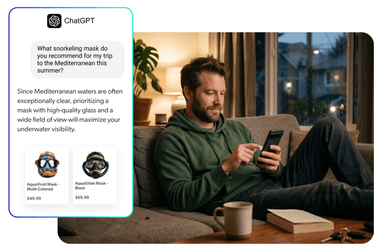 Visual of a man using chatGPT with Coveo
