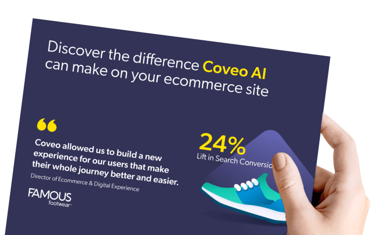 Coveo AI that aids in product discovery and construct an onsite experience unique to that customer preference.