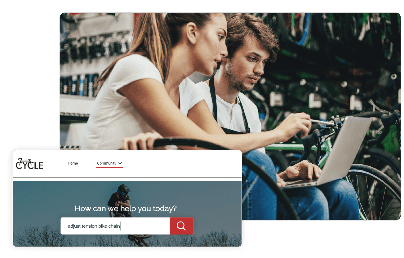 The agent helping the client to get to know an advanced ai-powered customer service portal.