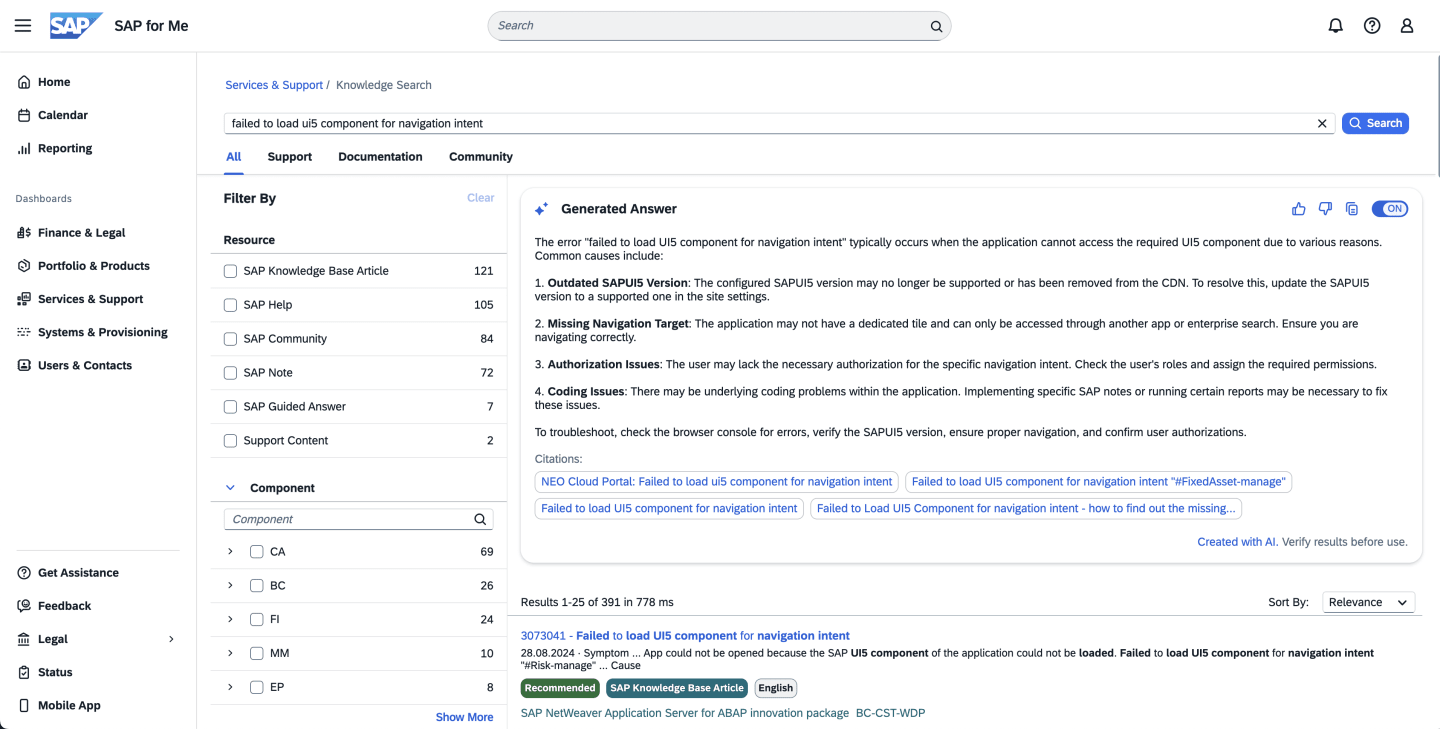 SAP for me interface