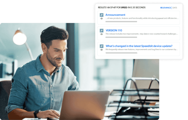 Screenshot of predictive search examples. Accurate search results with artificial intelligence search engine by Coveo.