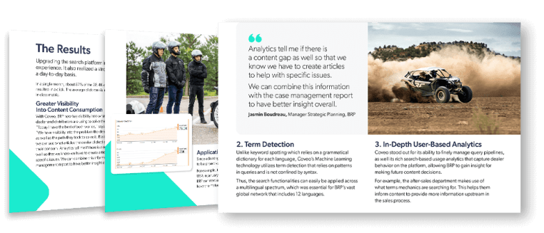 Produce relevant results with Coveo’s Machine Learning by improving results over time for each of the languages and behaviors of the customer.