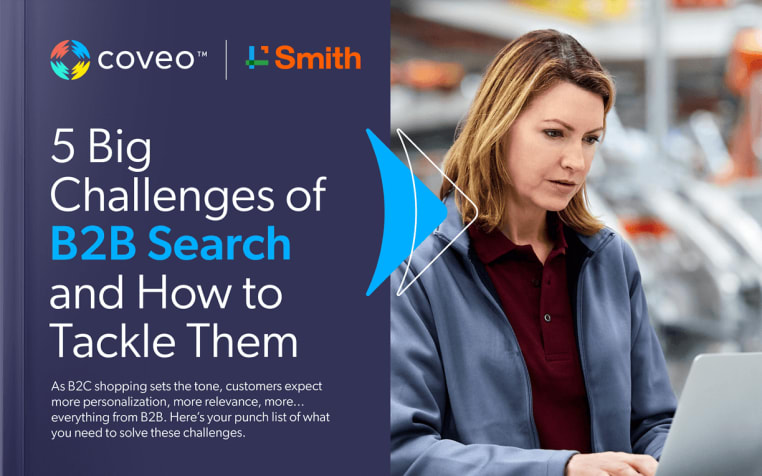 How to solve B2B site search challenges with Artificial Intelligence - free guide by Coveo