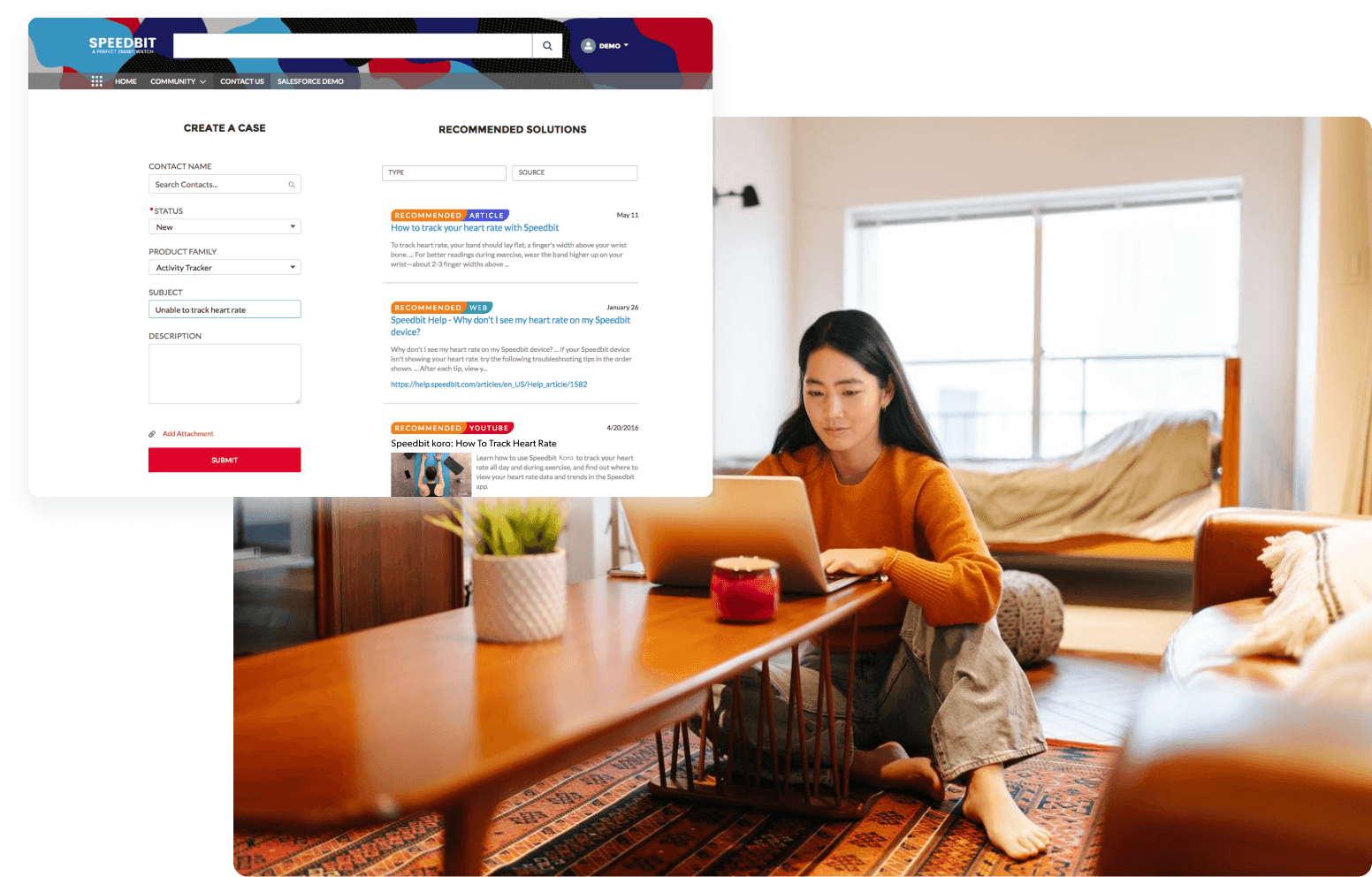 Intelligent case deflection with Coveo AI.