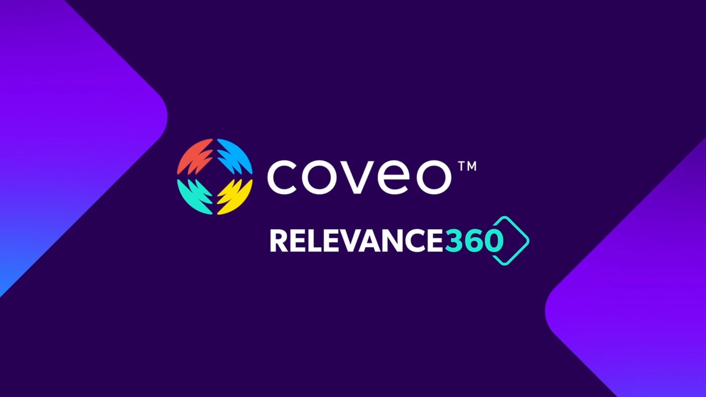 intro and closing thumbnail for coveo relevance 360