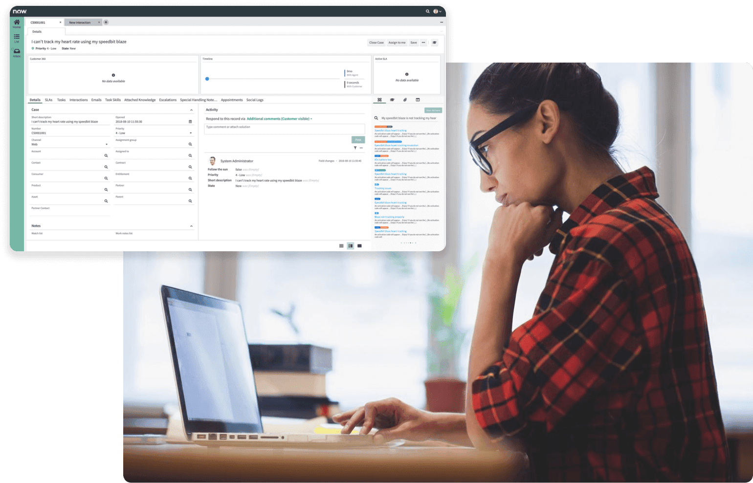 Screenshot showing Coveo's Servicenow search engine.