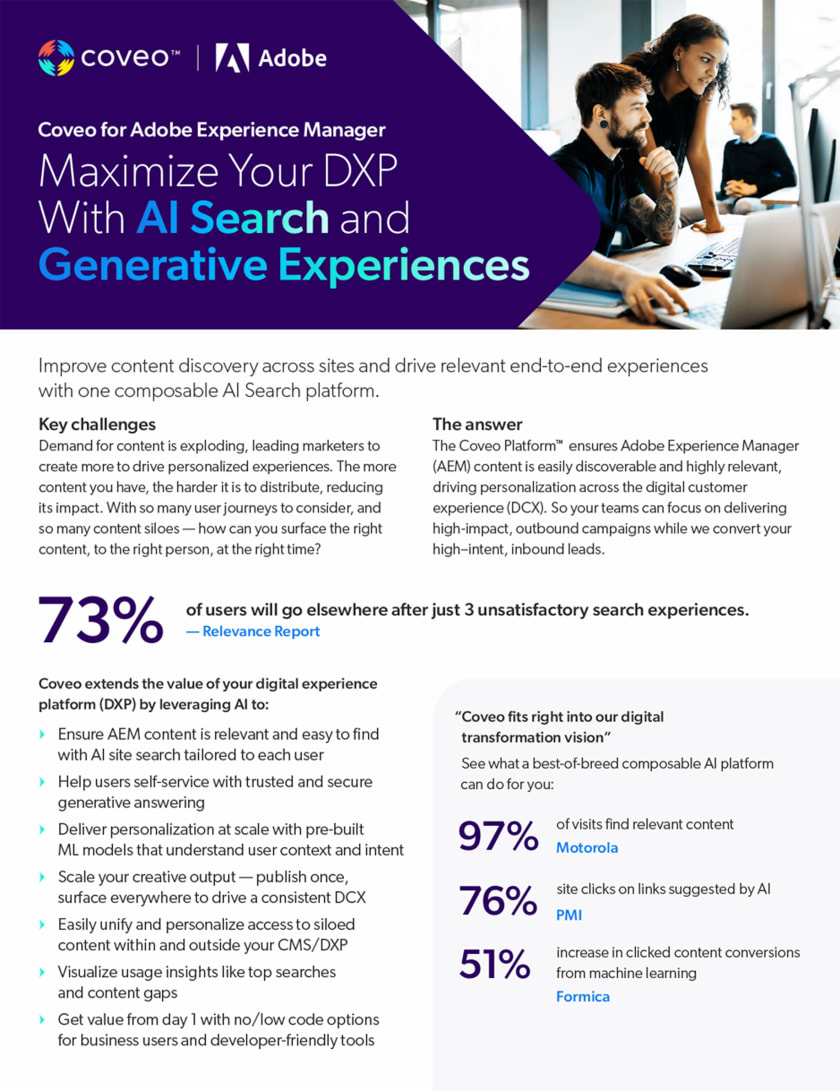 Coveo for Adobe Experience Manager Overview