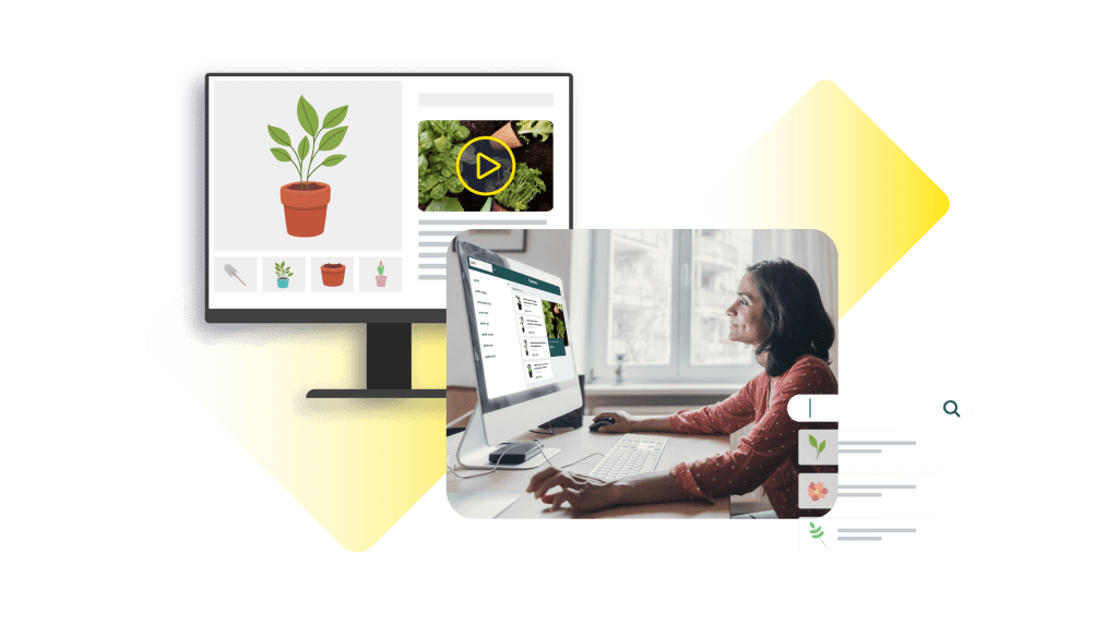 A customer shops for plant products on a website