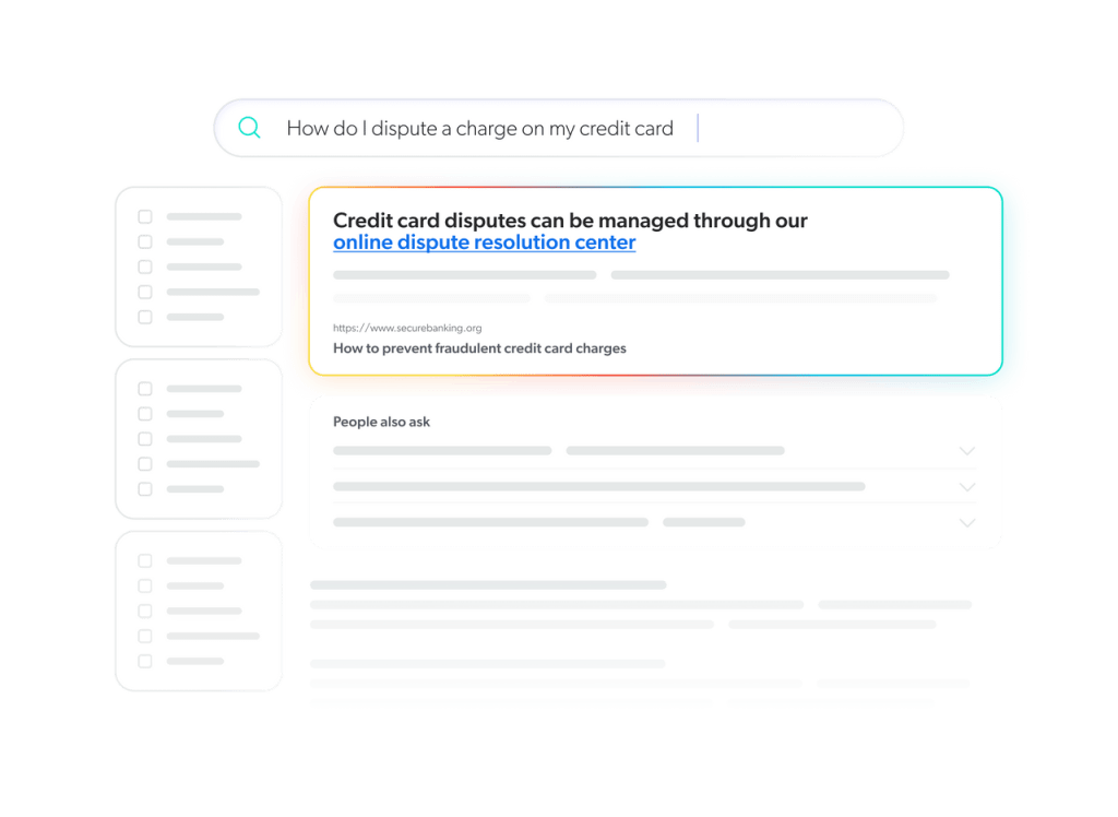 Screenshot depicts a natural language search query with relevant results.