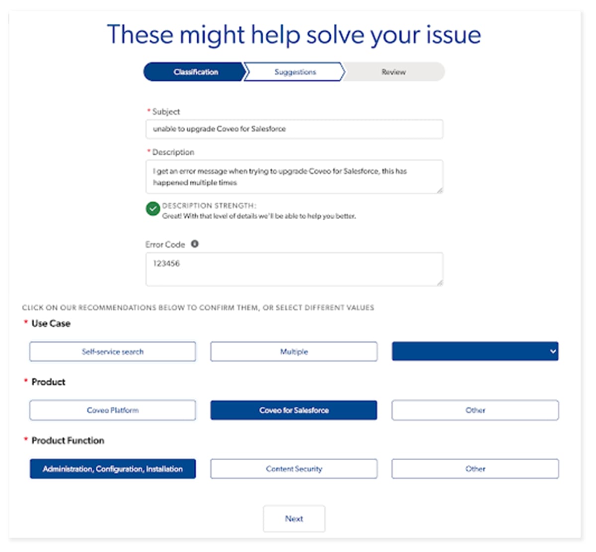 A screenshot depicts how case assist contributes to case deflection.