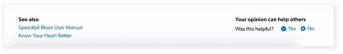 'See also' sections provide additional information during a customer support experience.