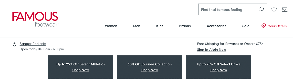 A screenshot shows tailored offers across the top of a web page