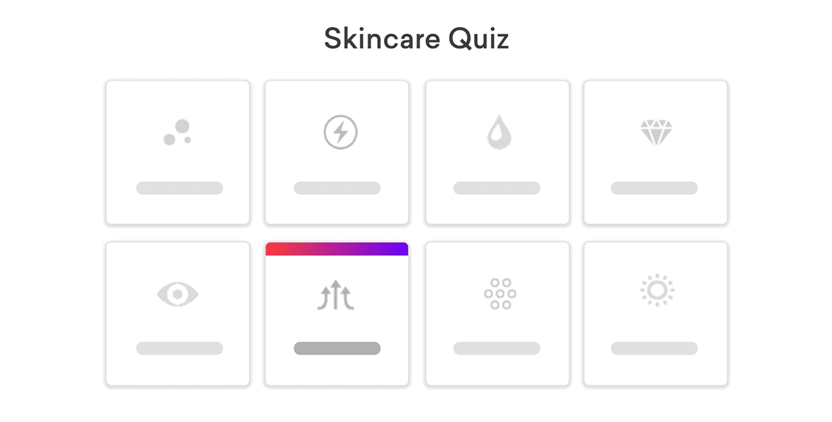 Illustration showing a personalization quiz presented to a user