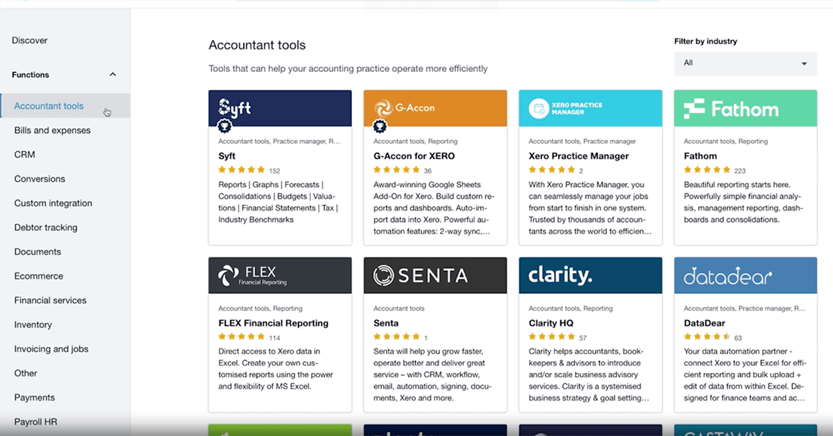 A screenshot shows Xero's app marketplace, powered by Coveo recommendations.