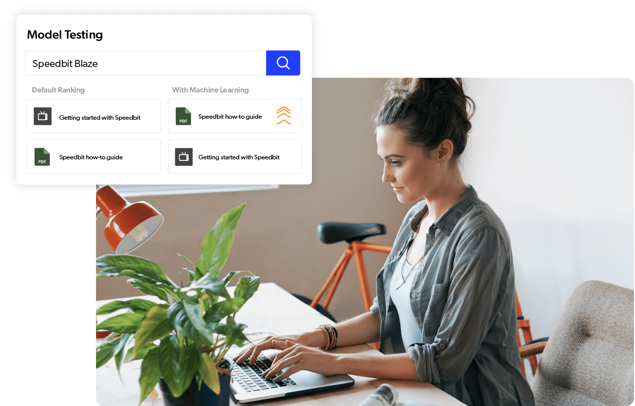 A woman typing on a laptop tests different machine learning models