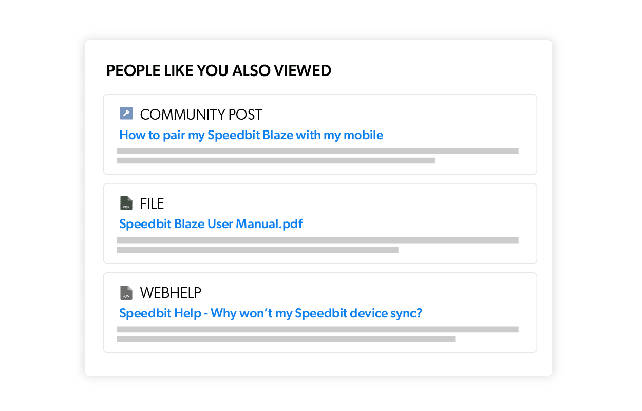 A user interface component titled 'People like you also viewed' shows related content