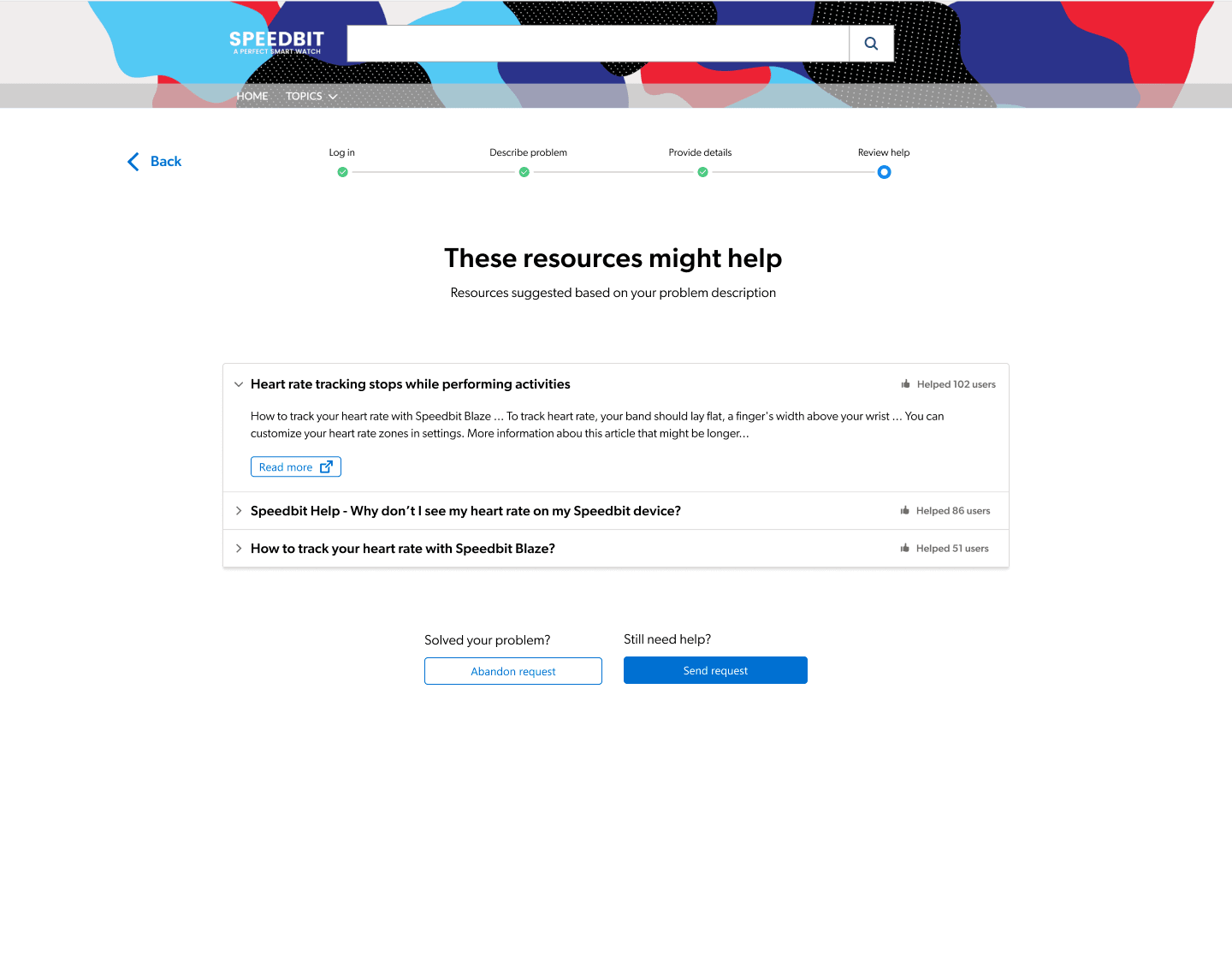 A screenshot shows embedded documents designed to help resolve customer issue