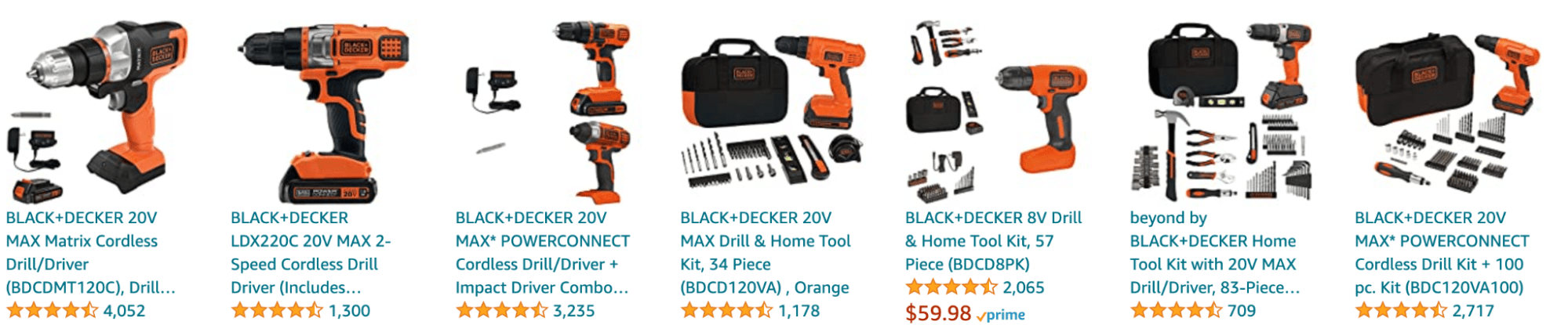 BLACK+DECKER 20V MAX* POWERCONNECT Cordless Drill Kit + 100 pc. Kit  (BDC120VA100), Orange
