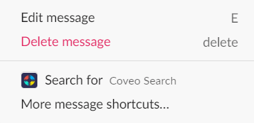 A graphic shows Coveo as an option within Slack
