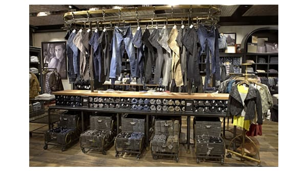Similar or related products are placed close together at a department store.