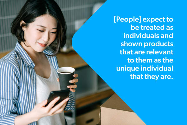 Asian woman looking at phone