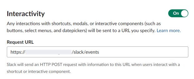 A graphic shows the Interactivity setting within Slack