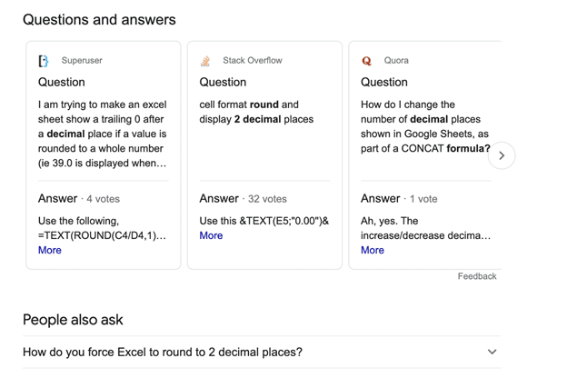 A screenshot shows a row of questions each with multiple submitted answers
