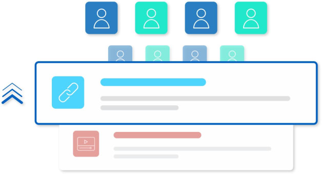 An illustration shows how different information is prioritized according to metadata