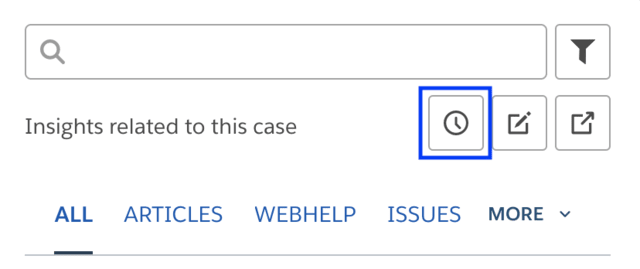 Close up image of tabs on an insight panel for agent assist