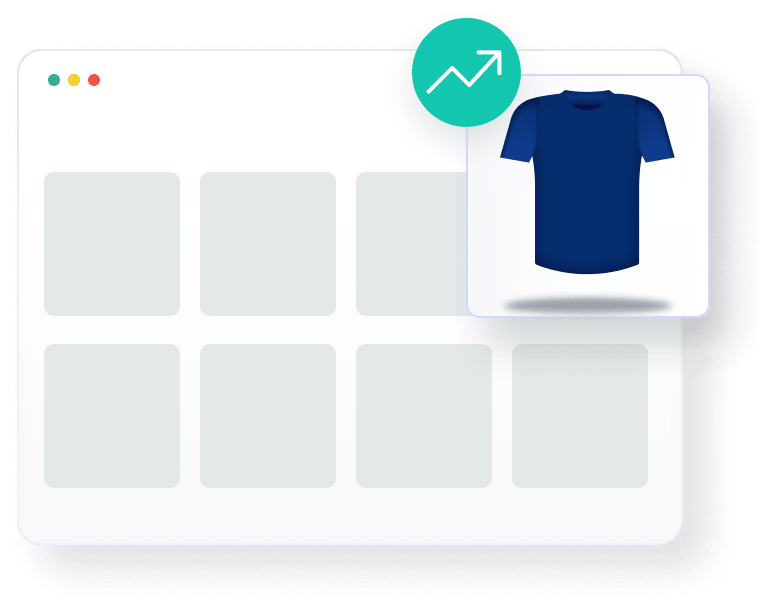 A graphic illustrates product badging that indicates an item's popularity within a given segment