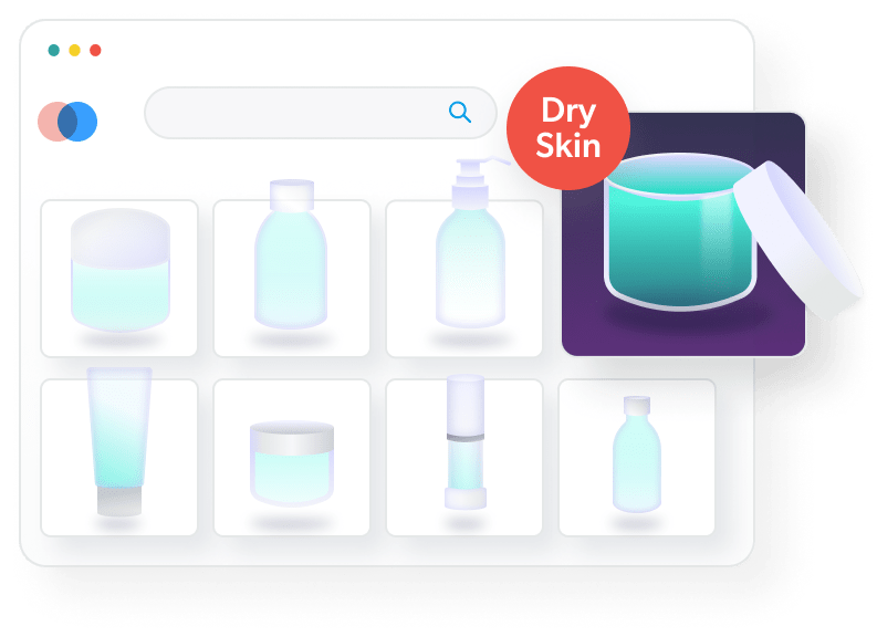 Illustration showing how personalization can highlight a specific item that is relevant for a specific user