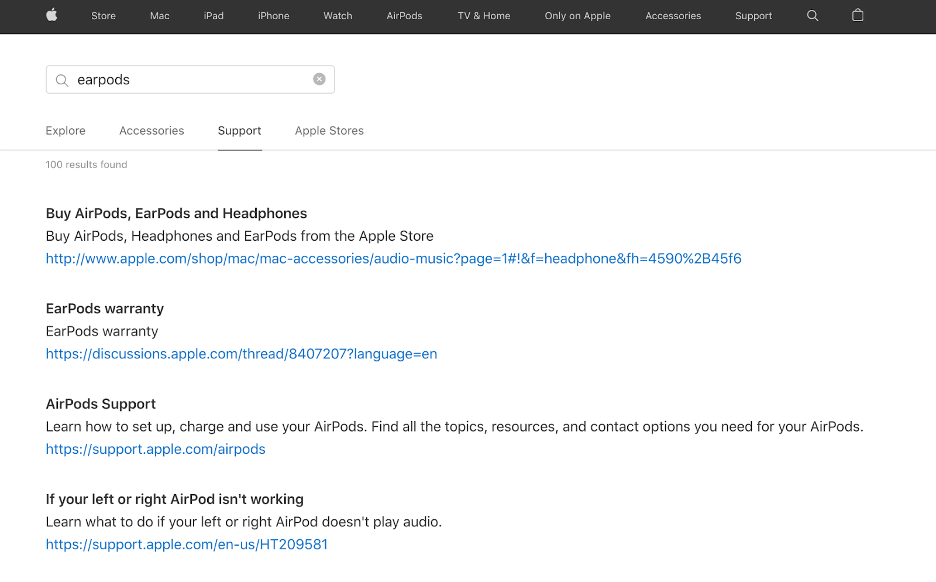 A screenshot shows how the Applestore unifies content from different repositories in one search engine result list