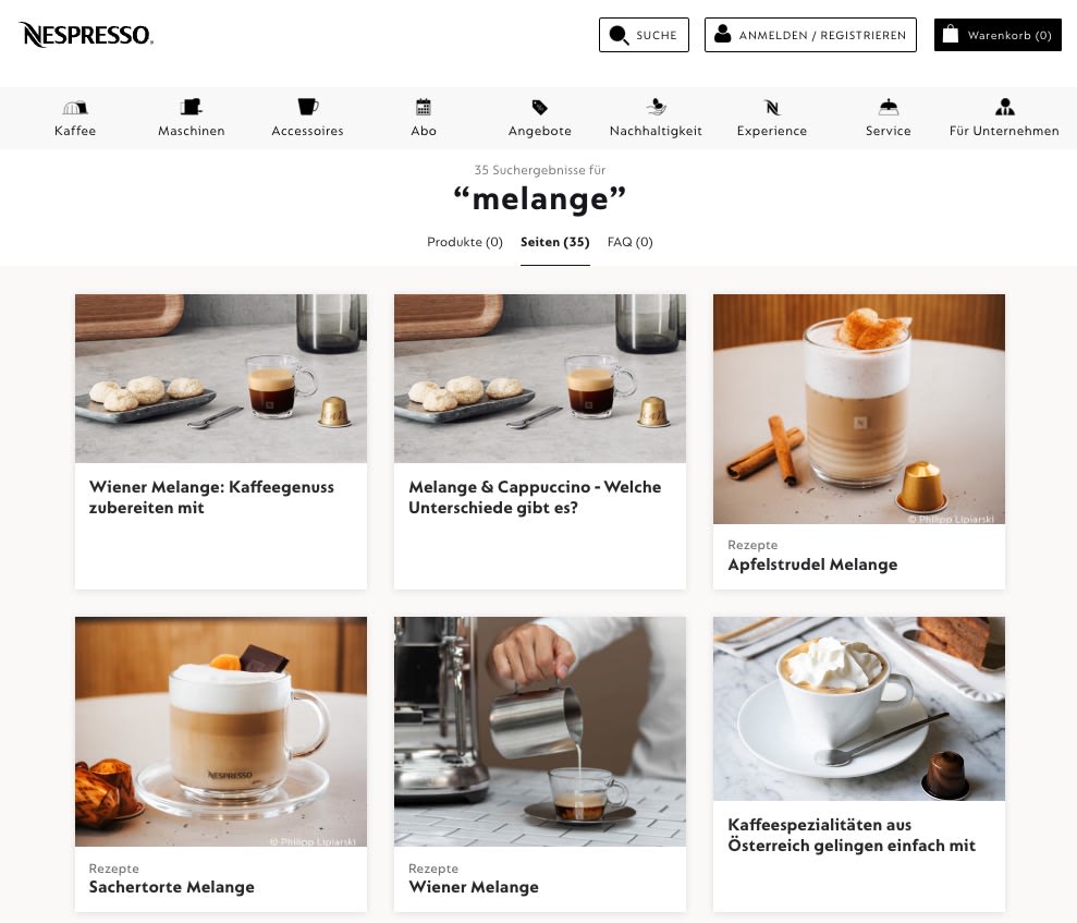 Nespresso Melange Search